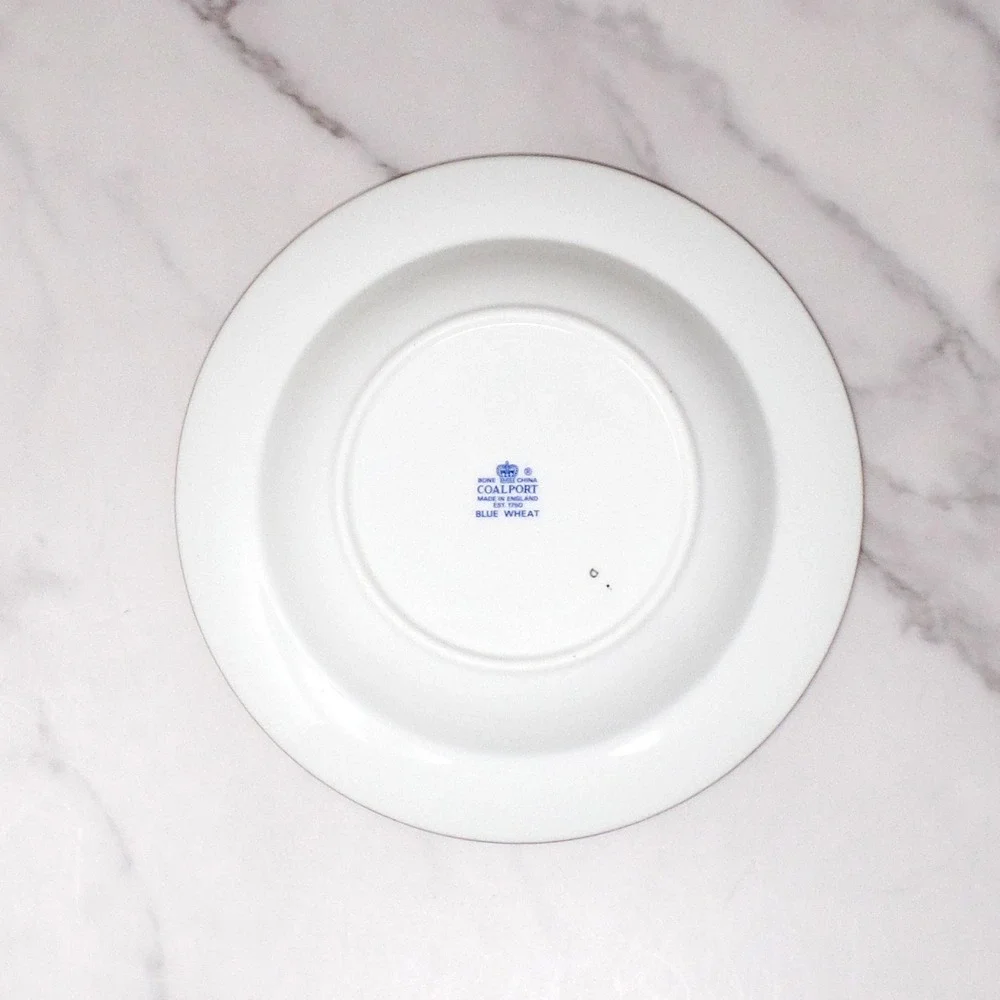 Vintage Coalport Bone China Blue Wheat Rimmed Soup Bowl